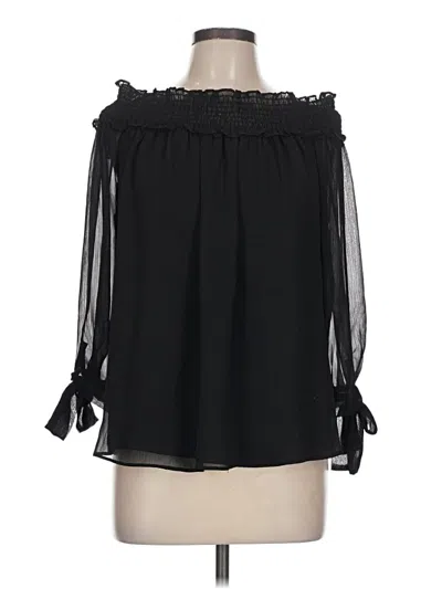 Pre-owned Cece 3/4 Sleeve Blouse In Black