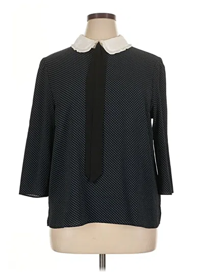 Pre-owned Cece 3/4 Sleeve Blouse In Black