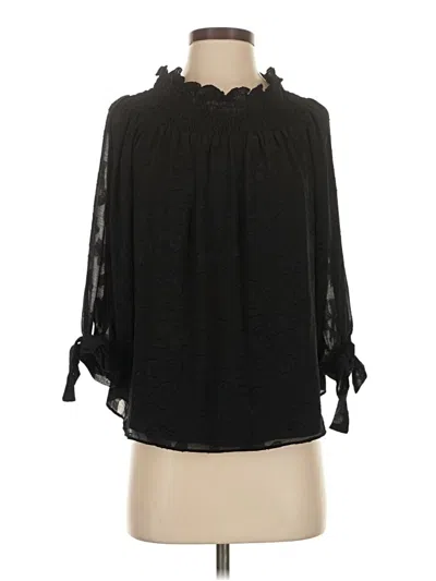 Pre-owned Cece 3/4 Sleeve Blouse In Black