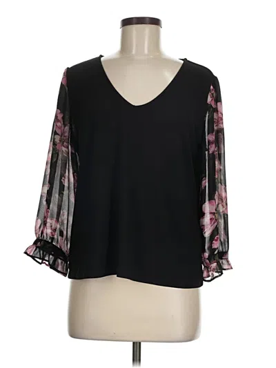 Pre-owned Cece 3/4 Sleeve Blouse In Black