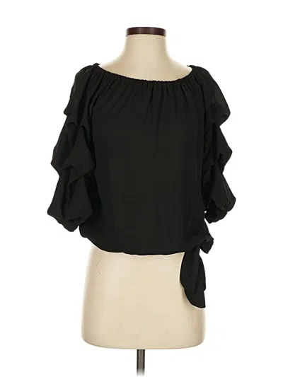 Pre-owned Cece 3/4 Sleeve Blouse In Black