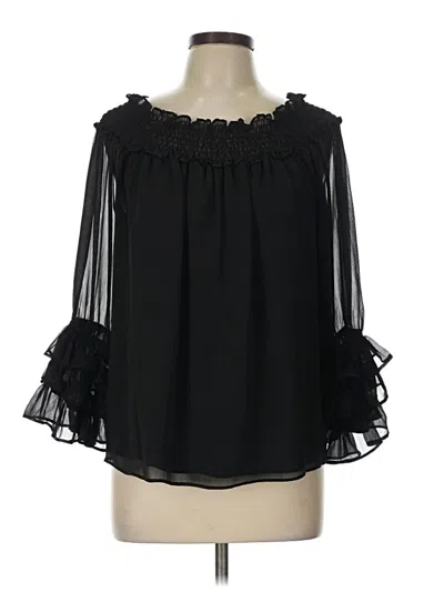 Pre-owned Cece 3/4 Sleeve Blouse In Black