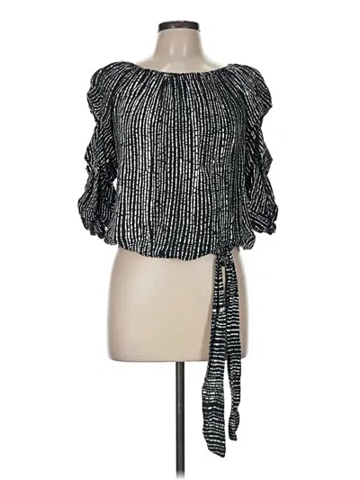 Pre-owned Cece 3/4 Sleeve Blouse In Black