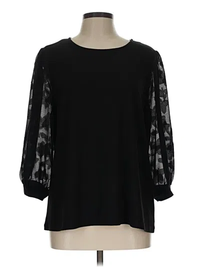 Pre-owned Cece 3/4 Sleeve Blouse In Black
