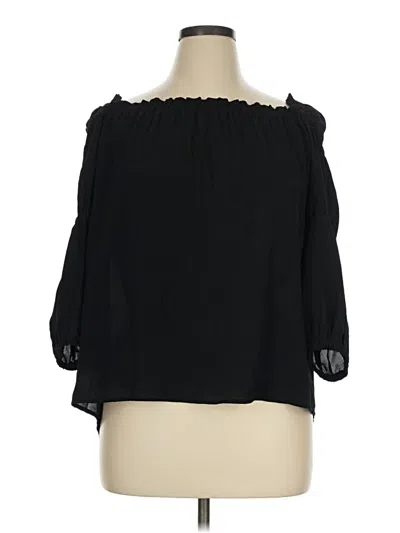 Pre-owned Cece 3/4 Sleeve Blouse In Black