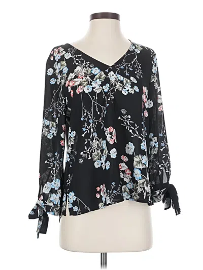 Pre-owned Cece 3/4 Sleeve Blouse In Black
