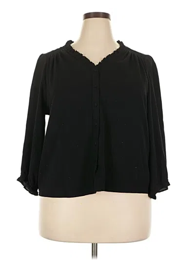 Pre-owned Cece 3/4 Sleeve Blouse In Black