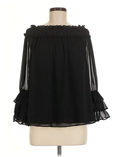 Pre-owned Cece 3/4 Sleeve Blouse In Black