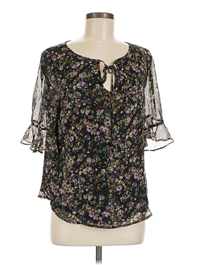 Pre-owned Cece 3/4 Sleeve Blouse In Black