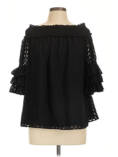 Pre-owned Cece 3/4 Sleeve Blouse In Black