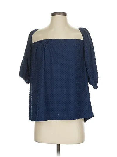 Pre-owned Cece 3/4 Sleeve Blouse In Blue