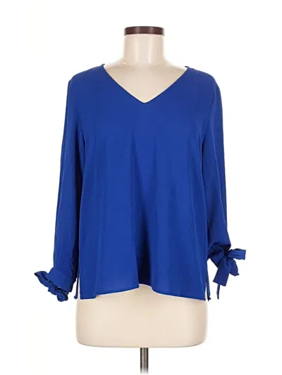 Pre-owned Cece 3/4 Sleeve Blouse In Blue