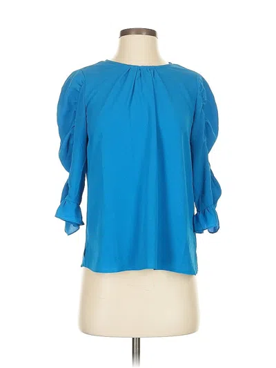 Pre-owned Cece 3/4 Sleeve Blouse In Blue