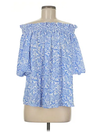 Pre-owned Cece 3/4 Sleeve Blouse In Blue