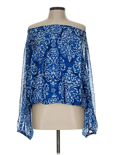 Pre-owned Cece 3/4 Sleeve Blouse In Blue