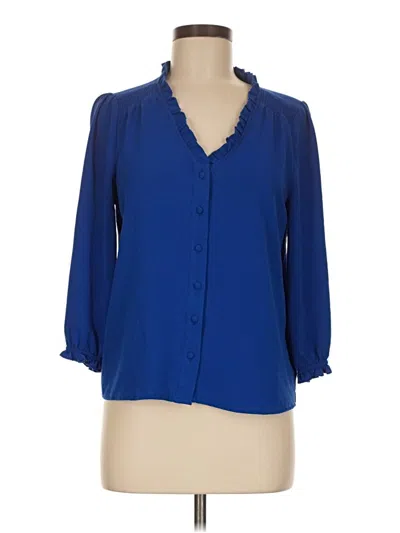 Pre-owned Cece 3/4 Sleeve Blouse In Blue