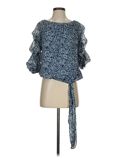 Pre-owned Cece 3/4 Sleeve Blouse In Blue