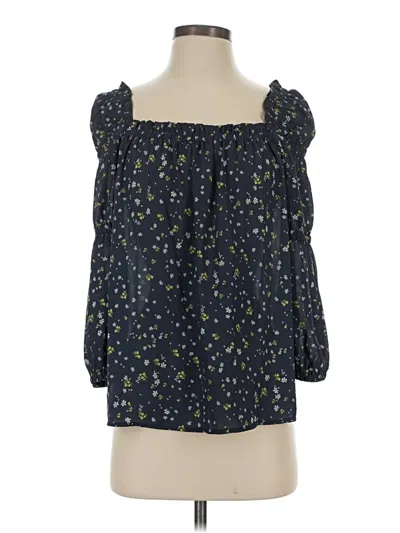 Pre-owned Cece 3/4 Sleeve Blouse In Blue