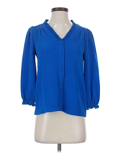 Pre-owned Cece 3/4 Sleeve Blouse In Blue