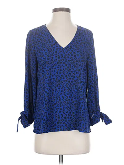Pre-owned Cece 3/4 Sleeve Blouse In Blue