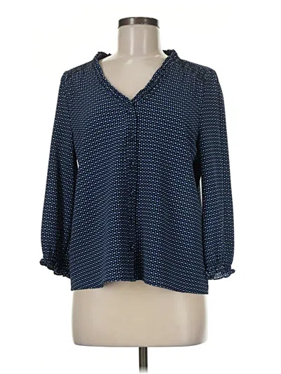 Pre-owned Cece 3/4 Sleeve Blouse In Blue
