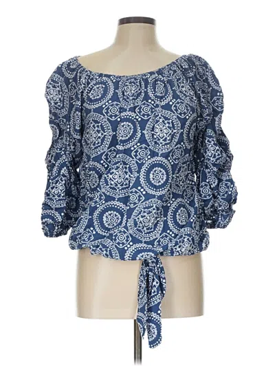 Pre-owned Cece 3/4 Sleeve Blouse In Blue