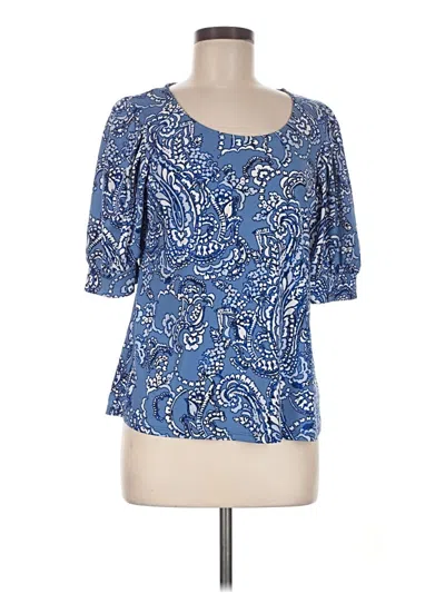 Pre-owned Cece 3/4 Sleeve Blouse In Blue