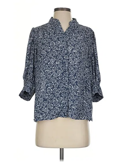 Pre-owned Cece 3/4 Sleeve Blouse In Blue