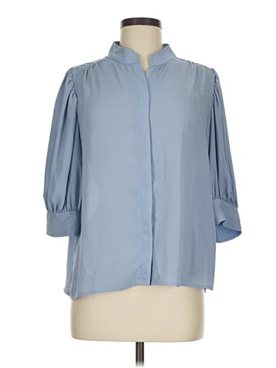Pre-owned Cece 3/4 Sleeve Blouse In Blue