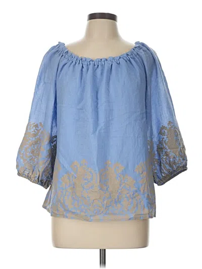 Pre-owned Cece 3/4 Sleeve Blouse In Blue