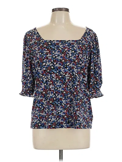 Pre-owned Cece 3/4 Sleeve Blouse In Blue