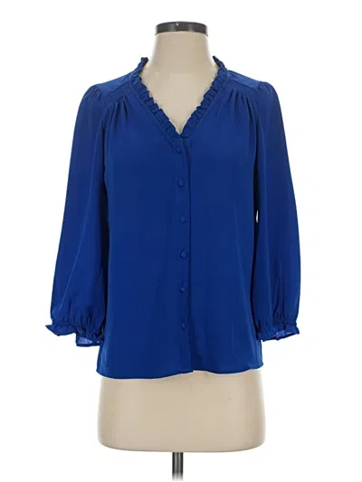 Pre-owned Cece 3/4 Sleeve Blouse In Blue
