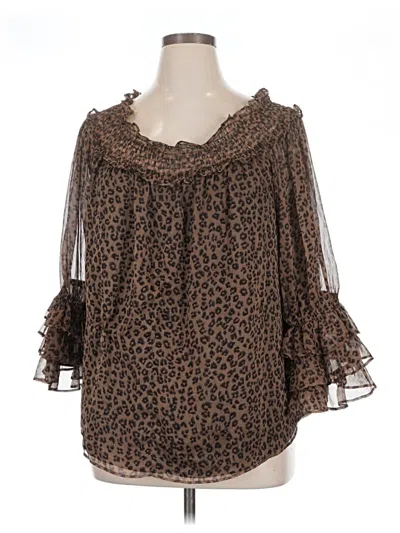 Pre-owned Cece 3/4 Sleeve Blouse In Brown