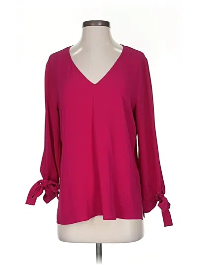 Pre-owned Cece 3/4 Sleeve Blouse In Burgundy