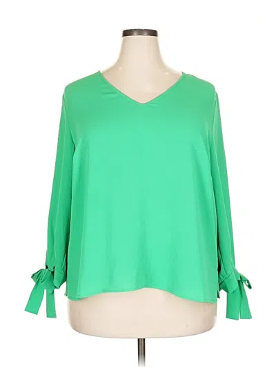 Pre-owned Cece 3/4 Sleeve Blouse In Green
