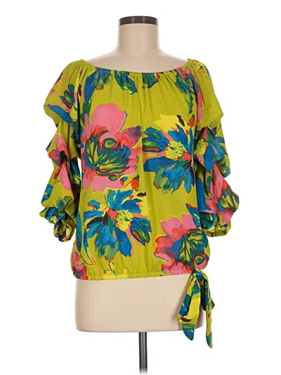 Pre-owned Cece 3/4 Sleeve Blouse In Green