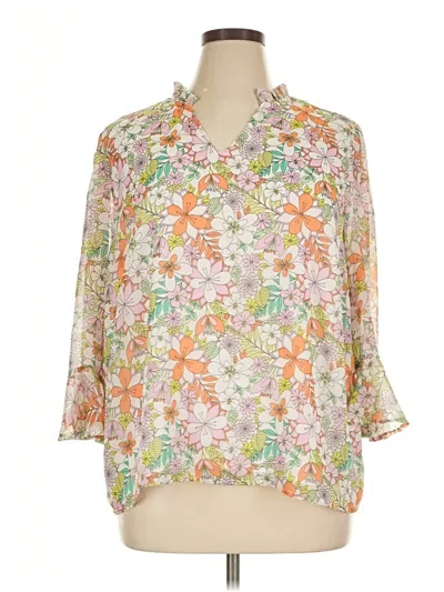 Pre-owned Cece 3/4 Sleeve Blouse In Ivory