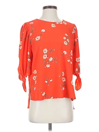 Pre-owned Cece 3/4 Sleeve Blouse In Orange
