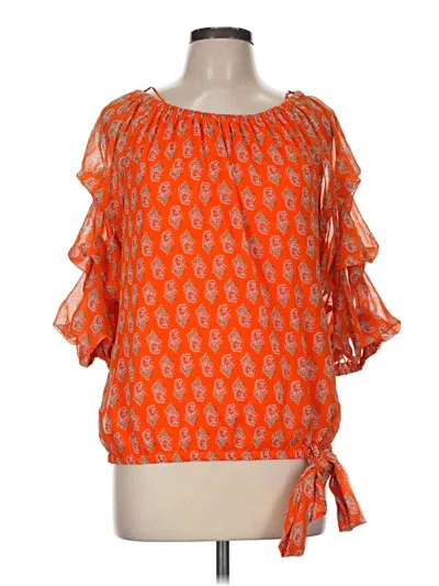 Pre-owned Cece 3/4 Sleeve Blouse In Orange