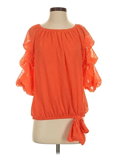 Pre-owned Cece 3/4 Sleeve Blouse In Orange