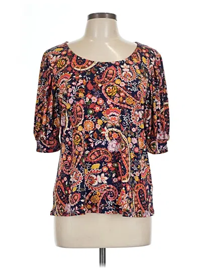 Pre-owned Cece 3/4 Sleeve Blouse In Orange