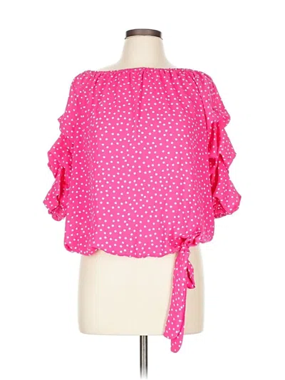 Pre-owned Cece 3/4 Sleeve Blouse In Pink