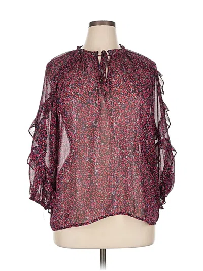 Pre-owned Cece 3/4 Sleeve Blouse In Purple