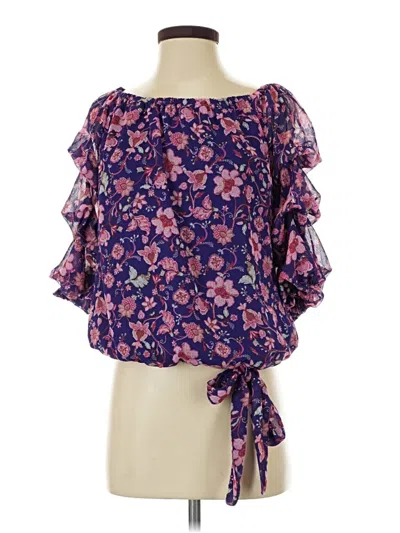 Pre-owned Cece 3/4 Sleeve Blouse In Purple