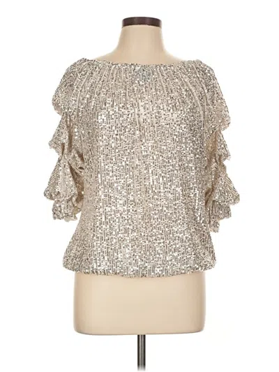 Pre-owned Cece 3/4 Sleeve Blouse In Silver