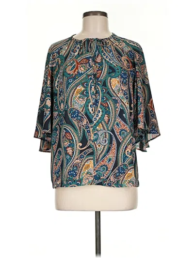 Pre-owned Cece 3/4 Sleeve Blouse In Teal