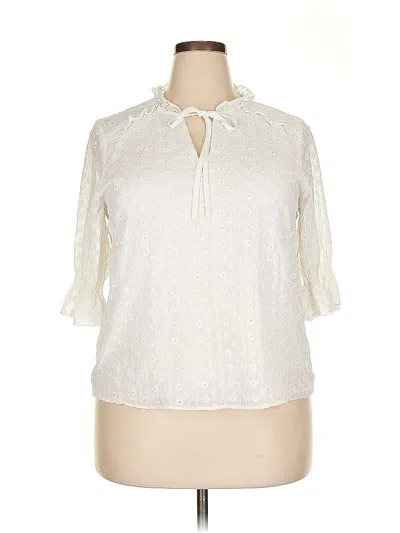 Pre-owned Cece 3/4 Sleeve Blouse In White