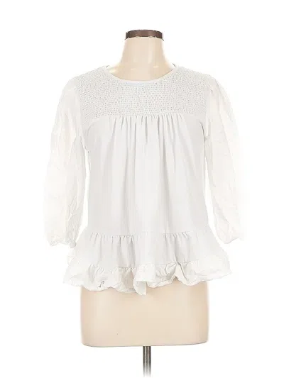 Pre-owned Cece 3/4 Sleeve Blouse In White