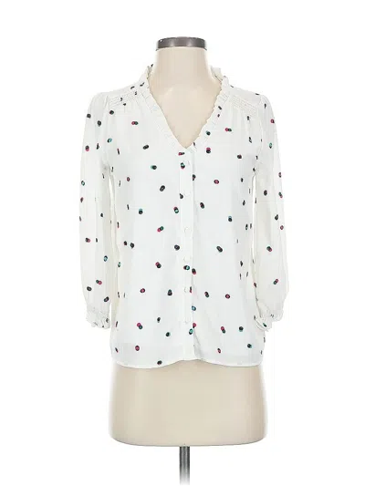 Pre-owned Cece 3/4 Sleeve Blouse In White