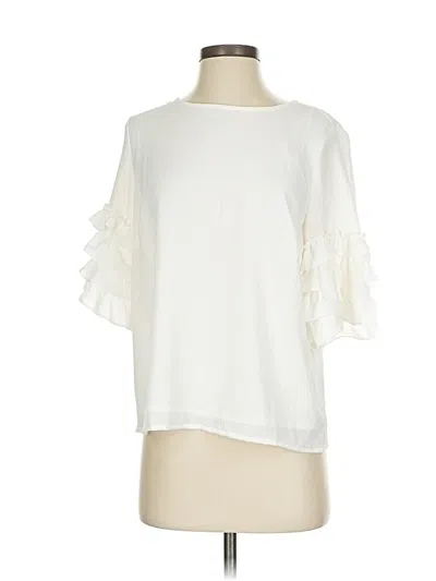 Pre-owned Cece 3/4 Sleeve Blouse In White
